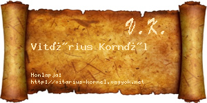 Vitárius Kornél névjegykártya