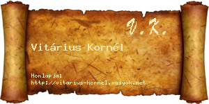 Vitárius Kornél névjegykártya