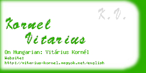 kornel vitarius business card