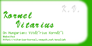kornel vitarius business card